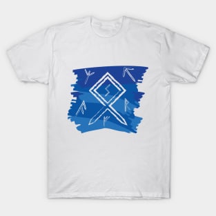 Night Sky Blue Paint Runes Norse Mythology Asatru T-Shirt